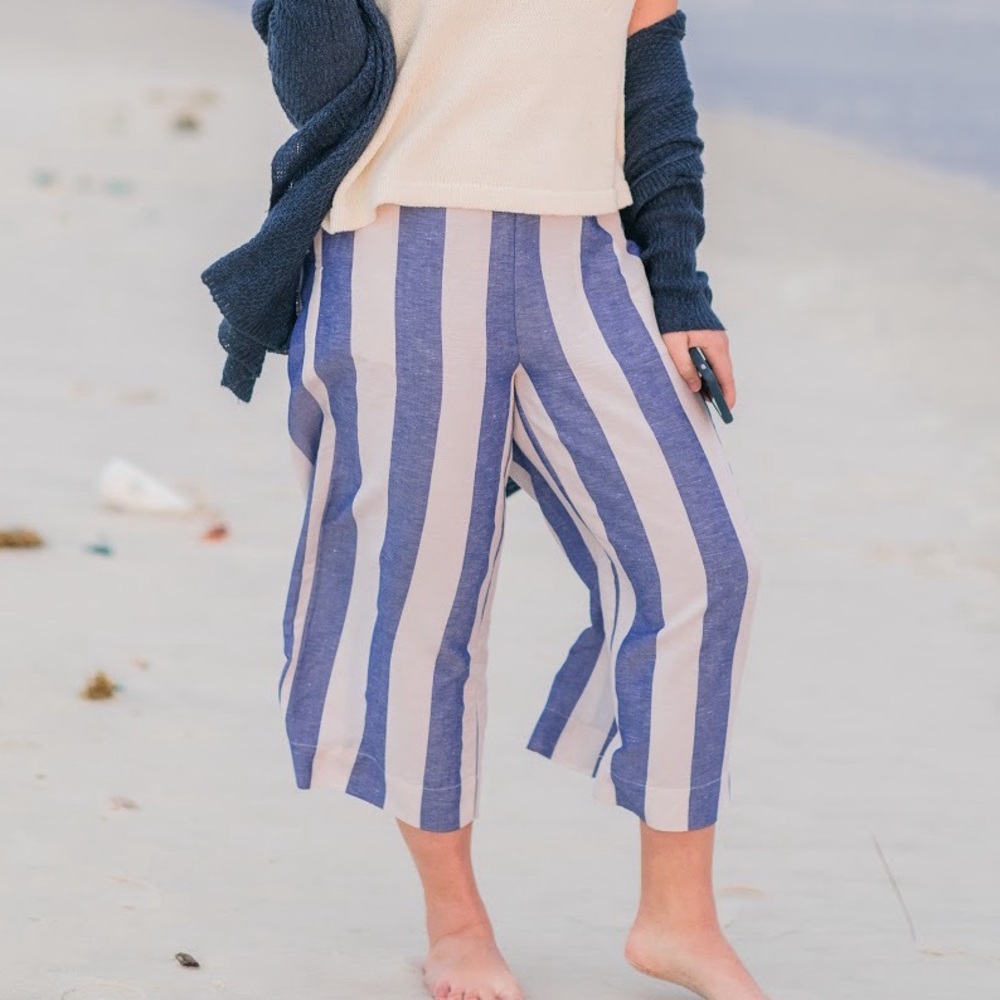 Madewell stripe linen pants